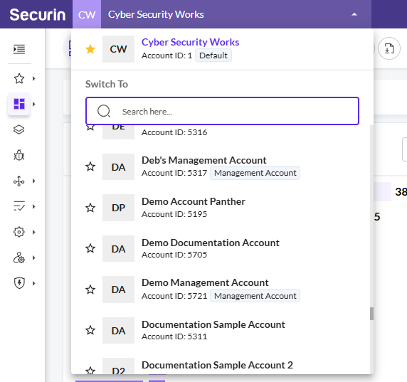 Set a Default Account - Securin Platform Documentation