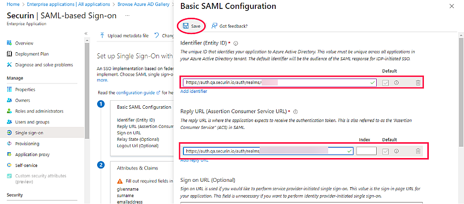 Set Up SAML for Microsoft Azure - Securin Platform Documentation
