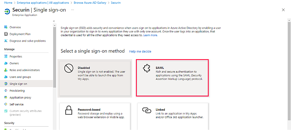 Set Up SAML for Microsoft Azure - Securin Platform Documentation