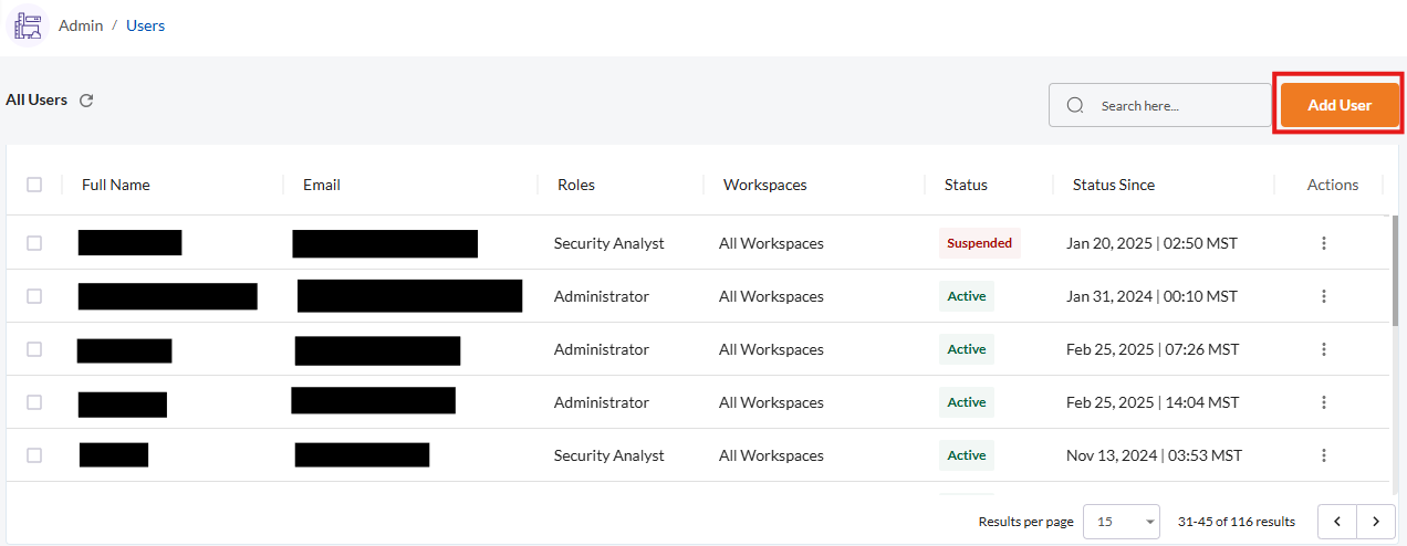 Add a User - Securin Platform Documentation