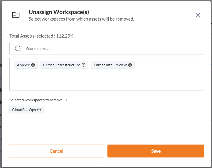 Unassign Assets from a Workspace - Securin Platform Documentation