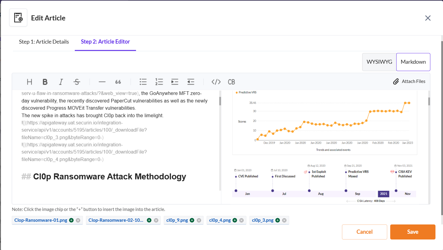 Create an Article - Securin Platform Documentation