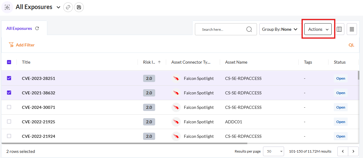 Override an Exposure Score - Securin Platform Documentation