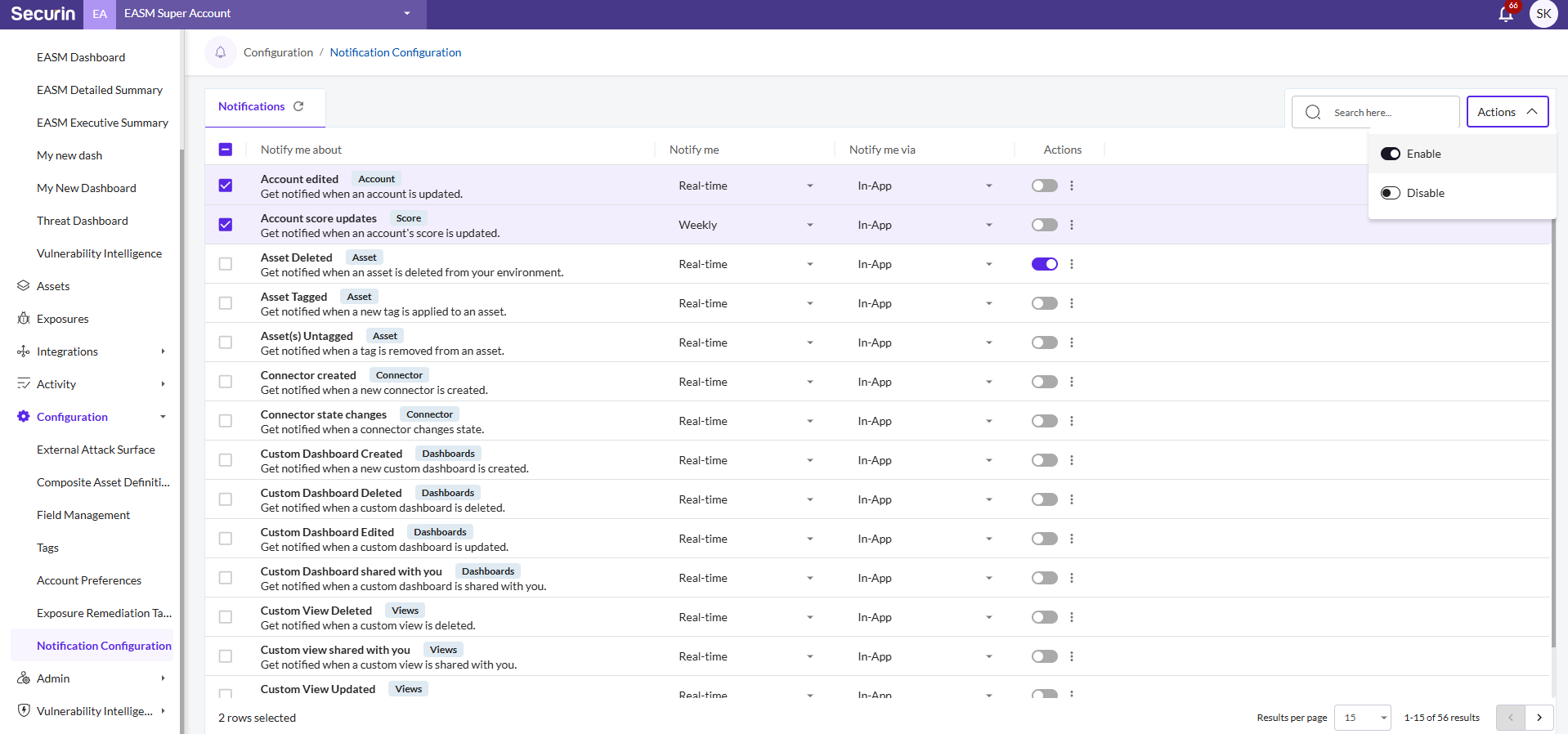Subscribe to Notifications - Securin Platform Documentation