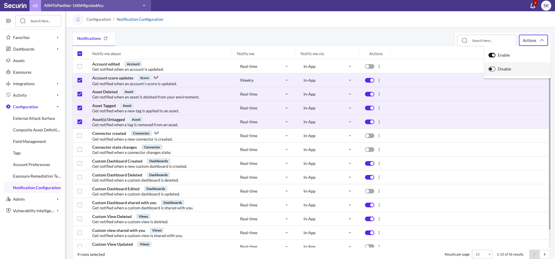 Subscribe to Notifications - Securin Platform Documentation