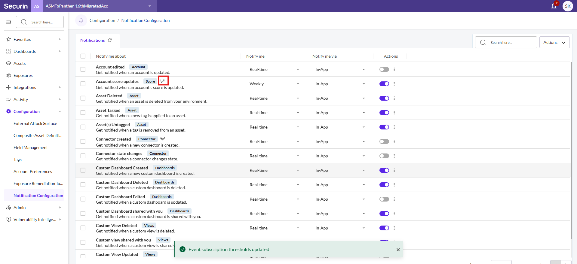 Subscribe to Notifications - Securin Platform Documentation