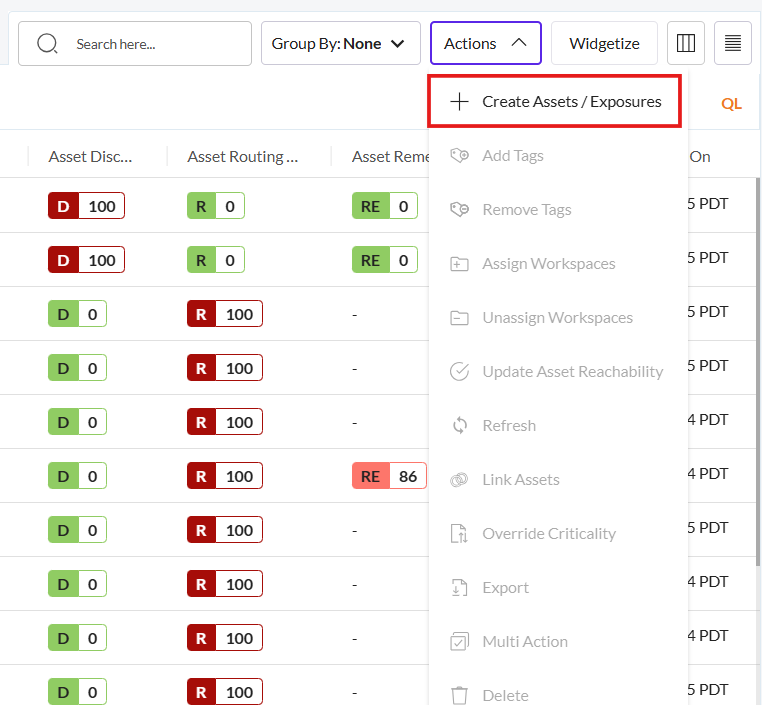 Create Assets and Exposures - Securin Platform Documentation