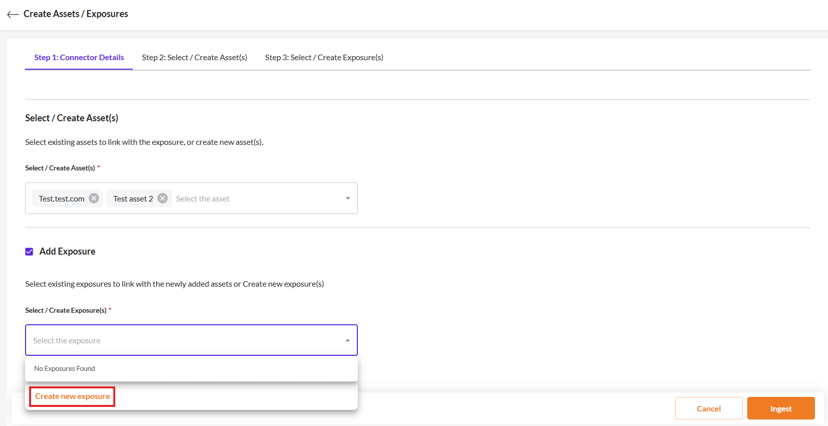 Create Assets and Exposures - Securin Platform Documentation