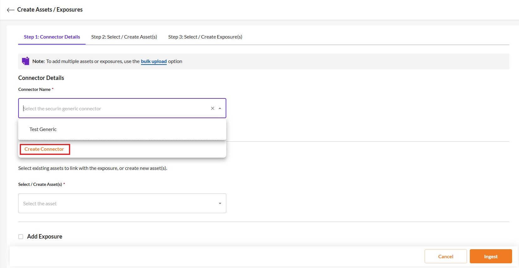 Create Assets and Exposures - Securin Platform Documentation