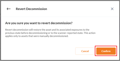 Revert Decommissioned Assets - Securin Platform Documentation