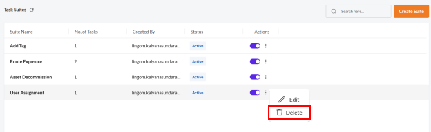 Delete a Task Suite - Securin Platform Documentation