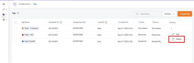 Delete a Management Account Tag - Securin Platform Documentation