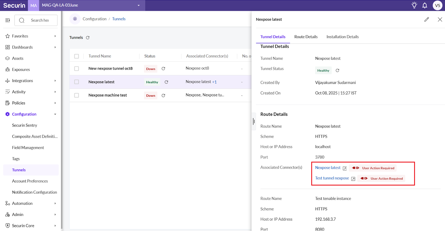 Delete a Tunnel - Securin Platform Documentation