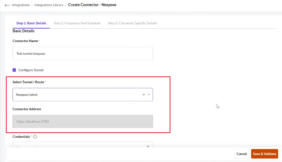 Configure a Connector with a Tunnel - Securin Platform Documentation