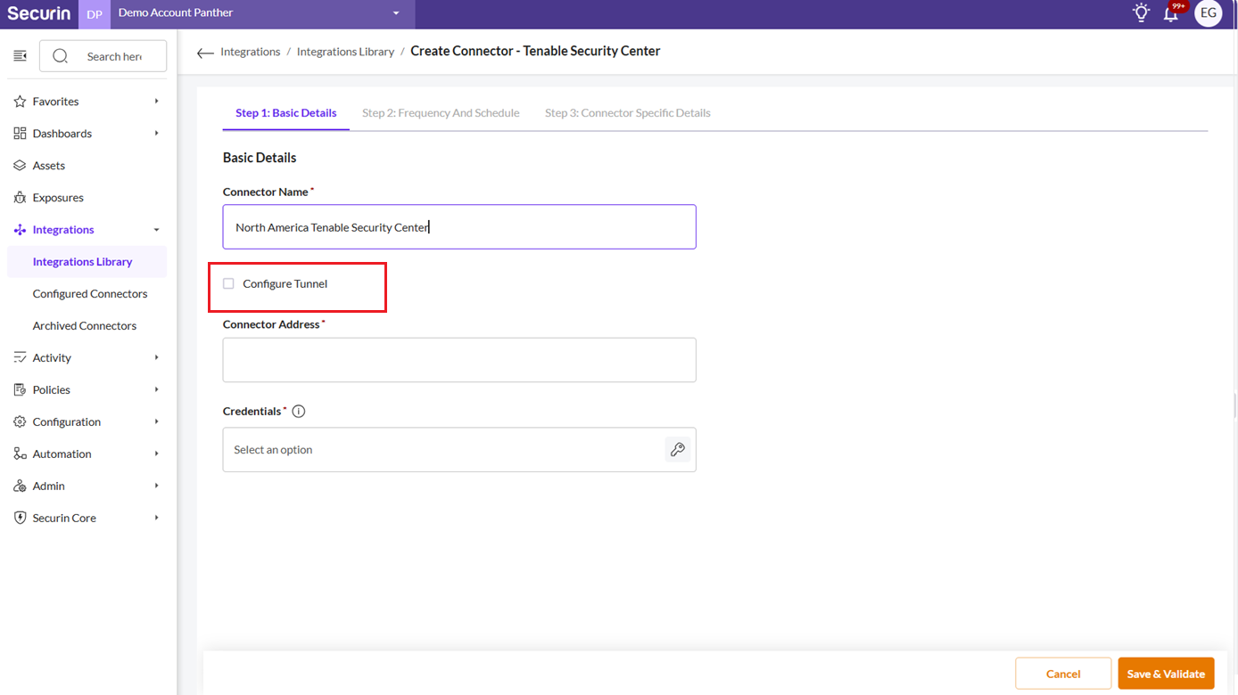 Configure a Connector with a Tunnel - Securin Platform Documentation