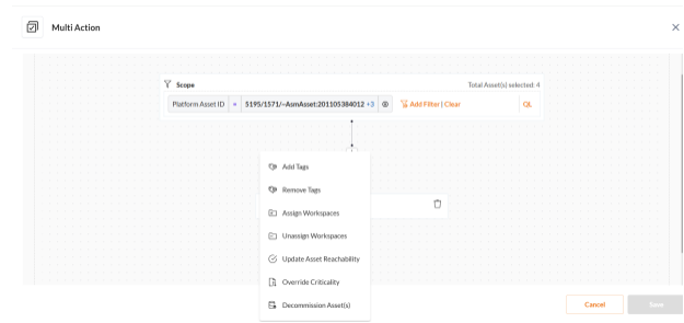 Perform Multiple Actions on Assets - Securin Platform Documentation