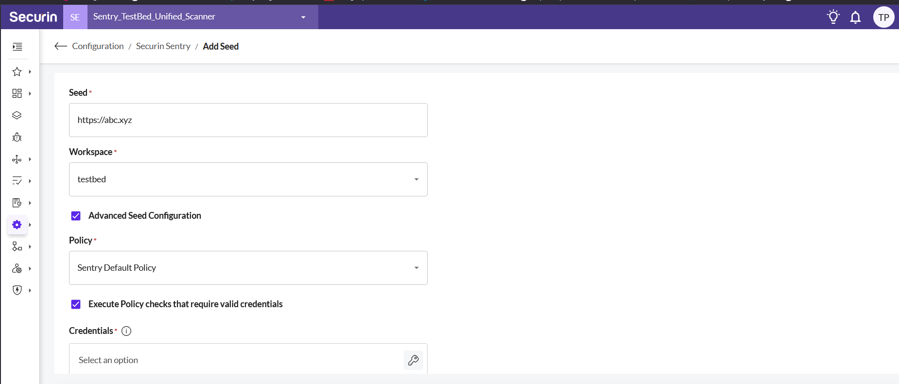 Add a Seed Asset - Securin Platform Documentation