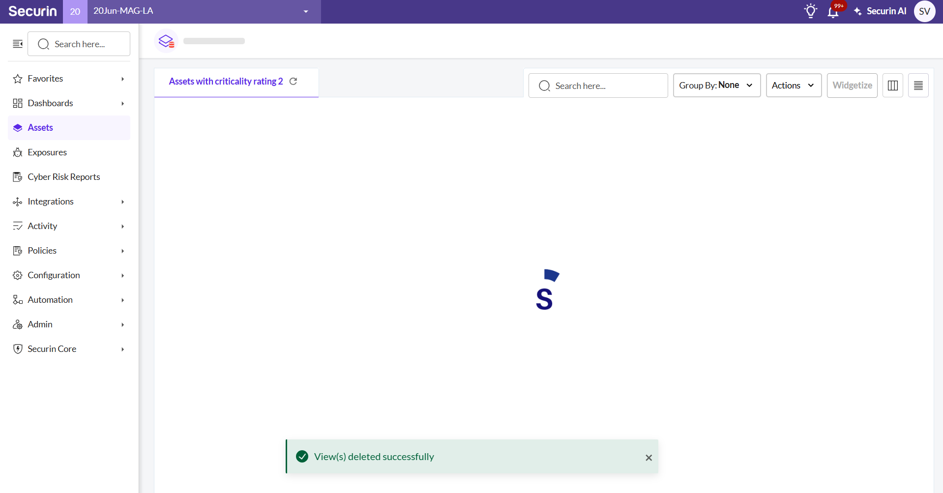 Delete a Custom View - Securin Platform Documentation