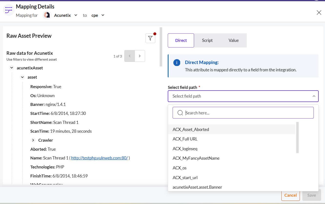 Map Data to a Custom Mapped Attribute - Securin Platform Documentation